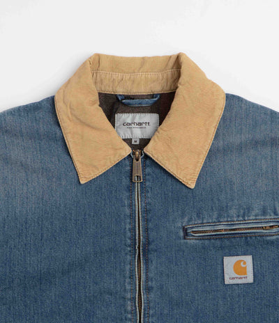 Carhartt OG Detroit Jacket - Blue / Dusty Hamilton Brown Old Used Wash