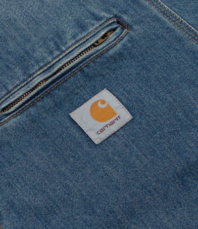 Carhartt OG Detroit Jacket - Blue / Dusty Hamilton Brown Old Used Wash