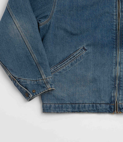 Carhartt OG Detroit Jacket - Blue / Dusty Hamilton Brown Old Used Wash