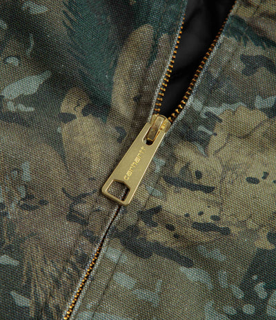Carhartt OG Detroit Jacket in Camo Combi and Green / Black Stone Washed