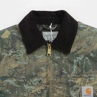 Carhartt OG Detroit Jacket in Camo Combi and Green / Black Stone Washed thumbnail