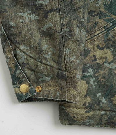 Carhartt OG Detroit Jacket in Camo Combi and Green / Black Stone Washed