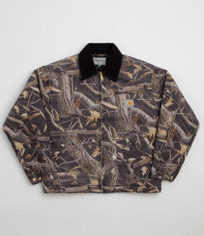 Carhartt OG Detroit Jacket - Camo Feather Tree / Black / Black Heavy Stone Wash