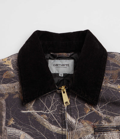 Carhartt OG Detroit Jacket - Camo Feather Tree / Black / Black Heavy Stone Wash