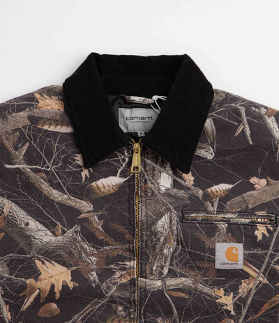 Carhartt OG Detroit Jacket - Camo Feather Tree / Black / Black Heavy Stone Wash