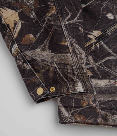 Carhartt OG Detroit Jacket - Camo Feather Tree / Black / Black Heavy Stone Wash