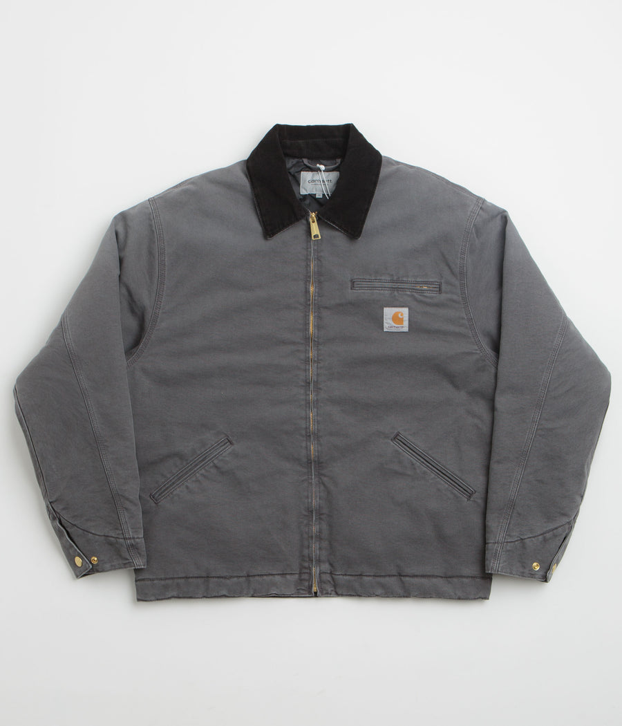 Carhartt OG Detroit Jacket in Graphite and Black Stone Canvas