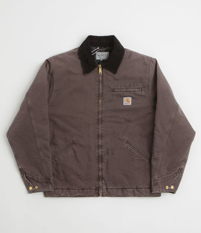 Carhartt OG Detroit Jacket in Tobacco and Black Stone Canvas
