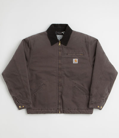 Carhartt OG Detroit Jacket in Tobacco and Black Stone Canvas
