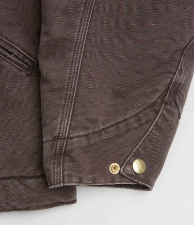 Carhartt OG Detroit Jacket in Tobacco and Black Stone Canvas
