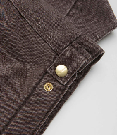Carhartt OG Detroit Jacket in Tobacco and Black Stone Canvas