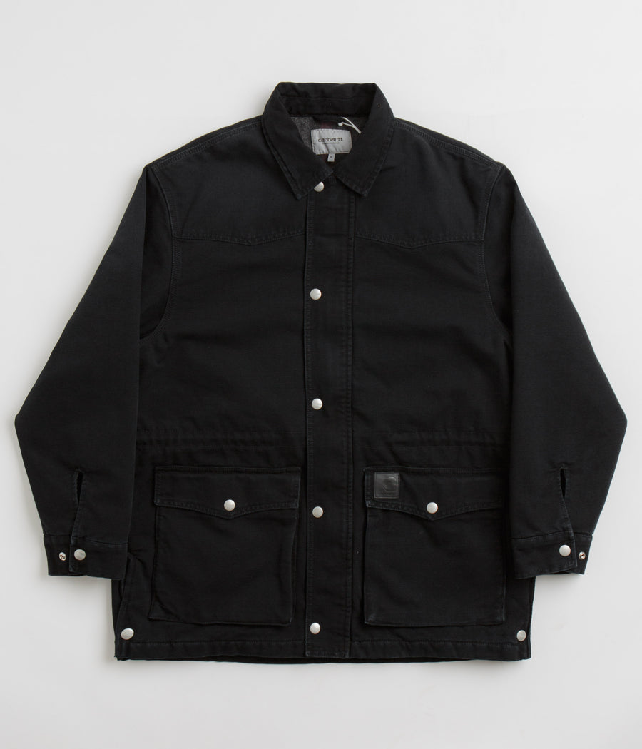 Carhartt OG Santa Fe Coat in Black and Black Stone