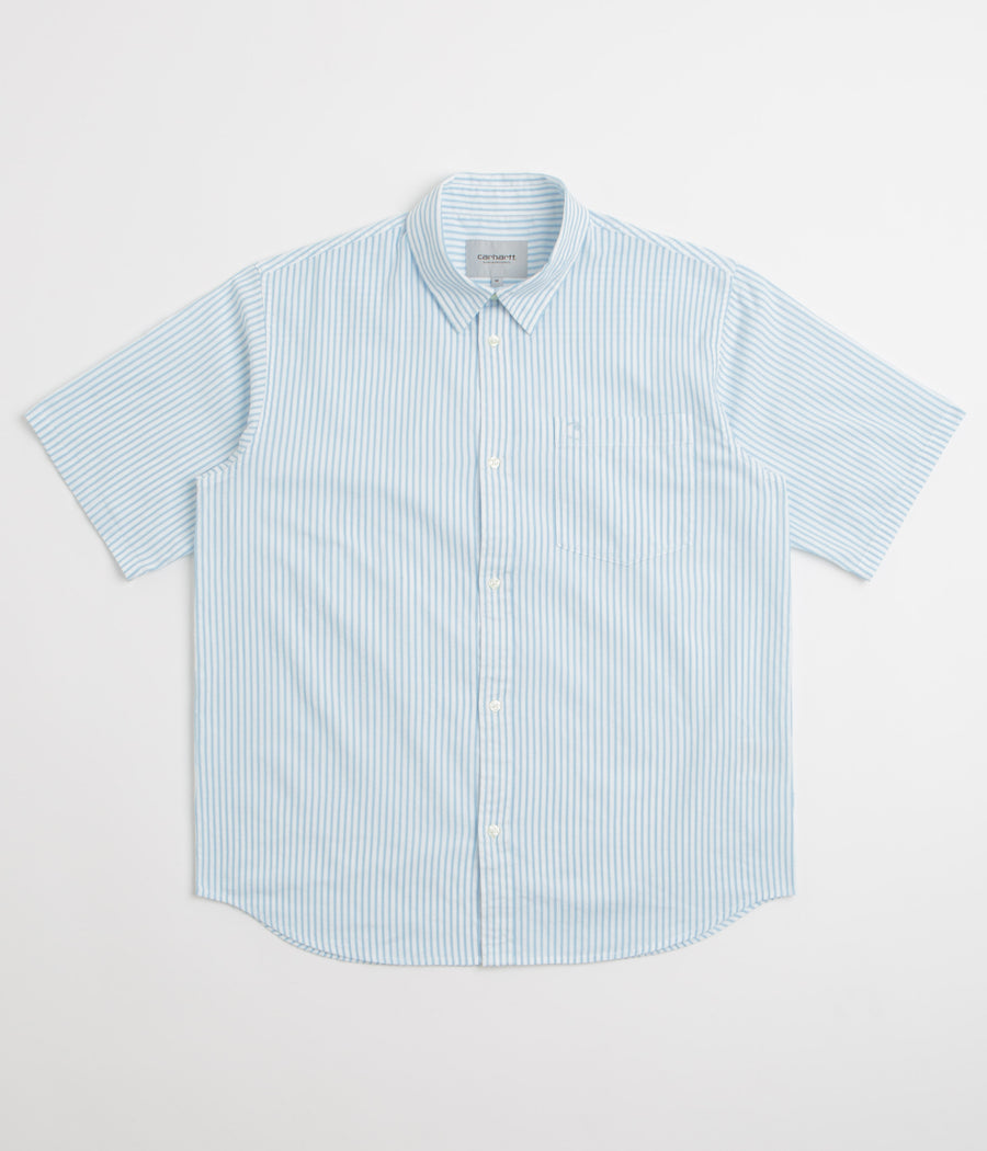 Carhartt Phelps Short Sleeve Shirt in Phelps Stripe and Bluebird