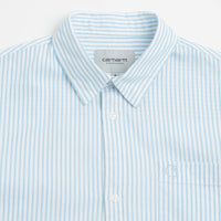 Carhartt Phelps Short Sleeve Shirt in Phelps Stripe and Bluebird thumbnail