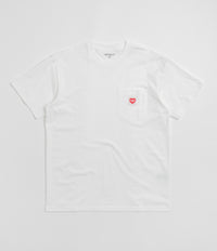 Carhartt Pocket Heart T-Shirt in White and Red