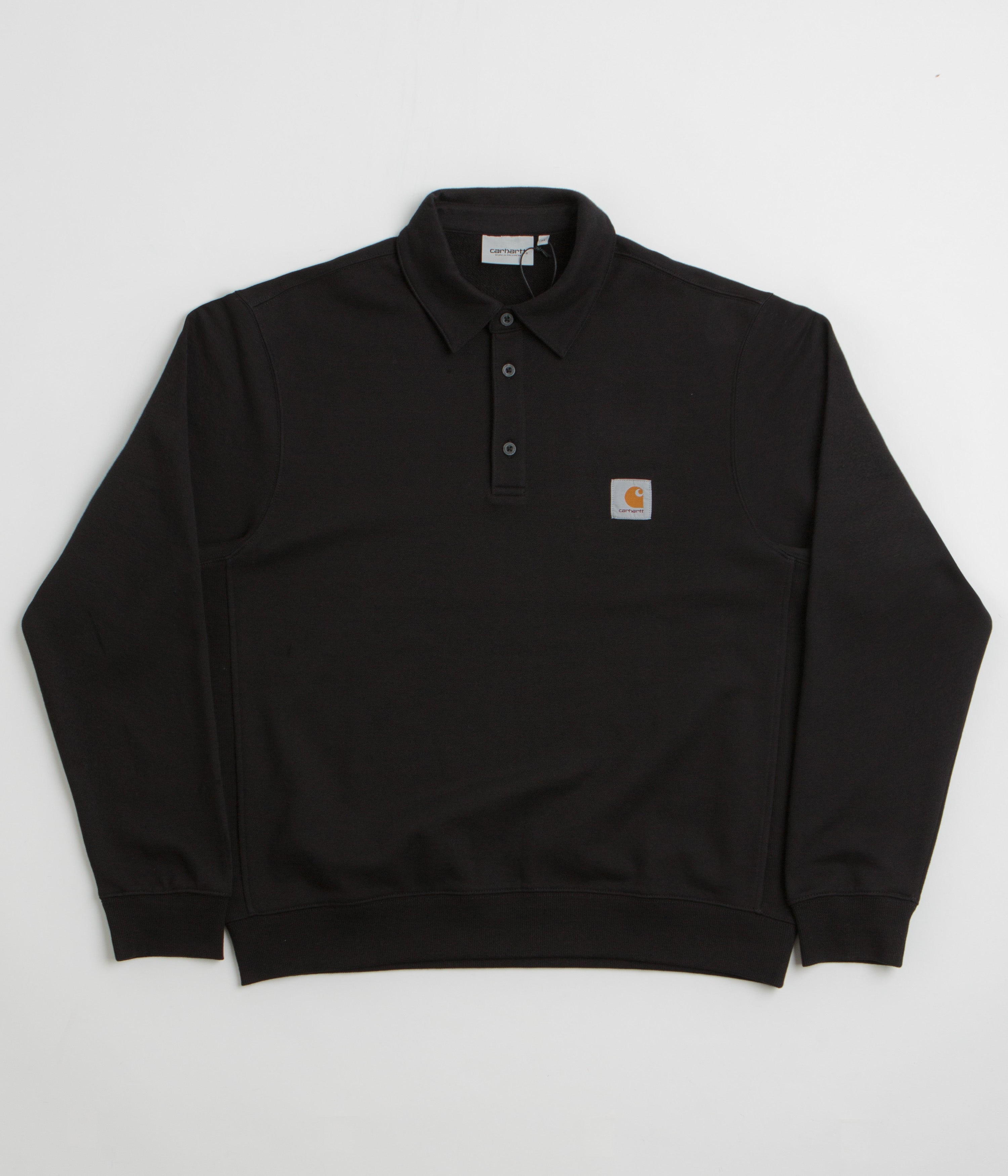 Carhartt Polo Sweatshirt in Black