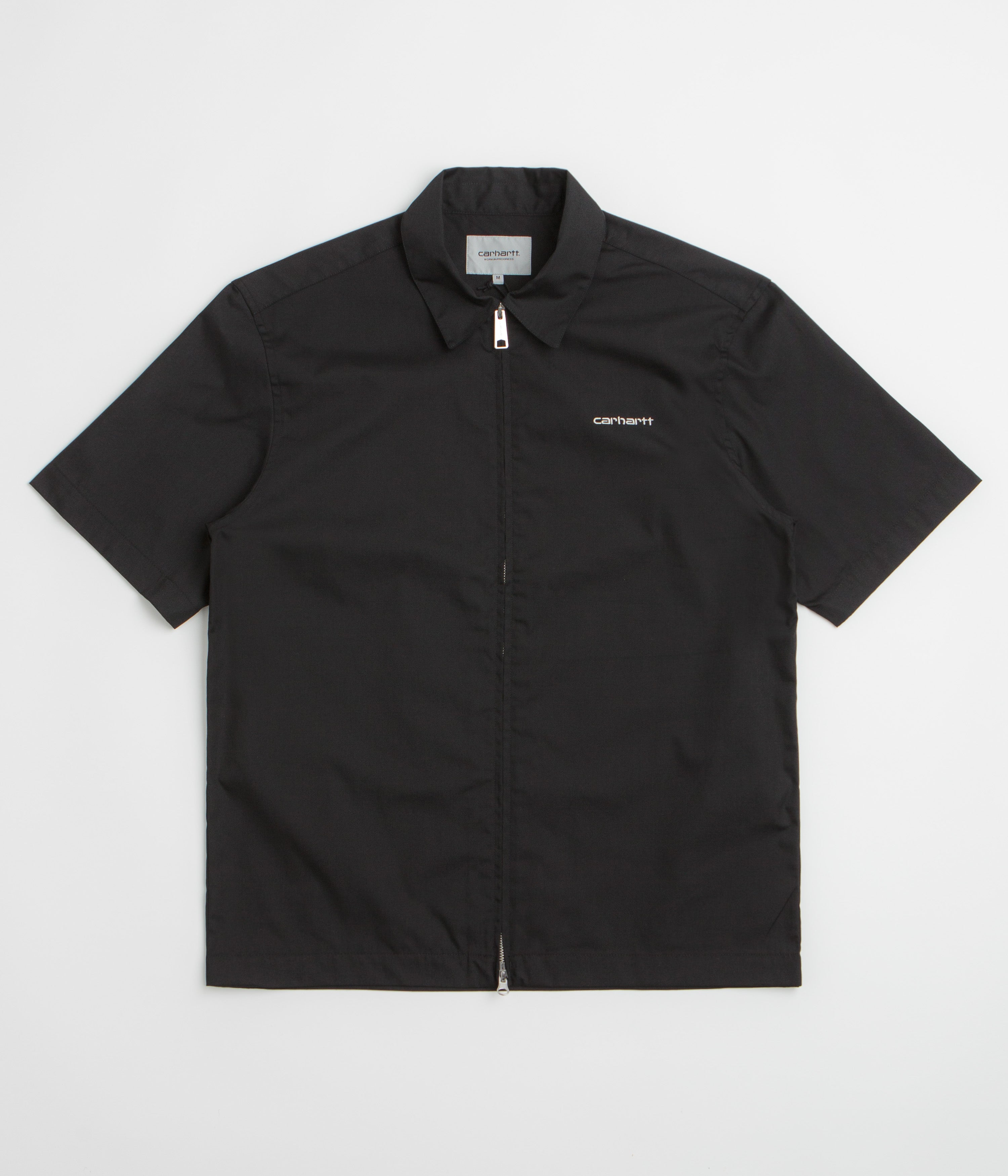 Carhartt Postal Full Zip Short Sleeve Shirt - Black / Wax