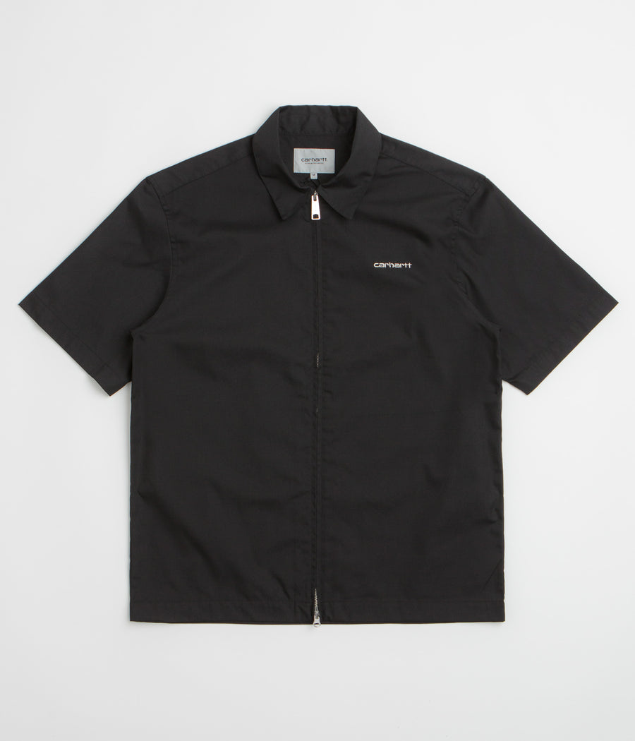 Carhartt Postal Full Zip Short Sleeve Shirt - Black / Wax