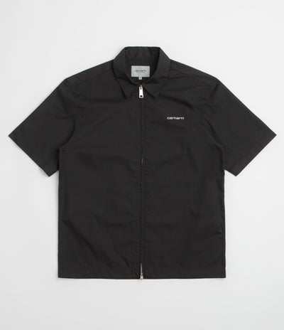 Carhartt Postal Full Zip Short Sleeve Shirt - Black / Wax