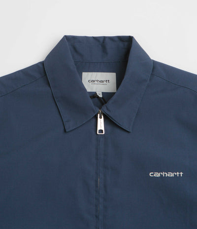 Carhartt Postal Full Zip Short Sleeve Shirt - Blue / Wax