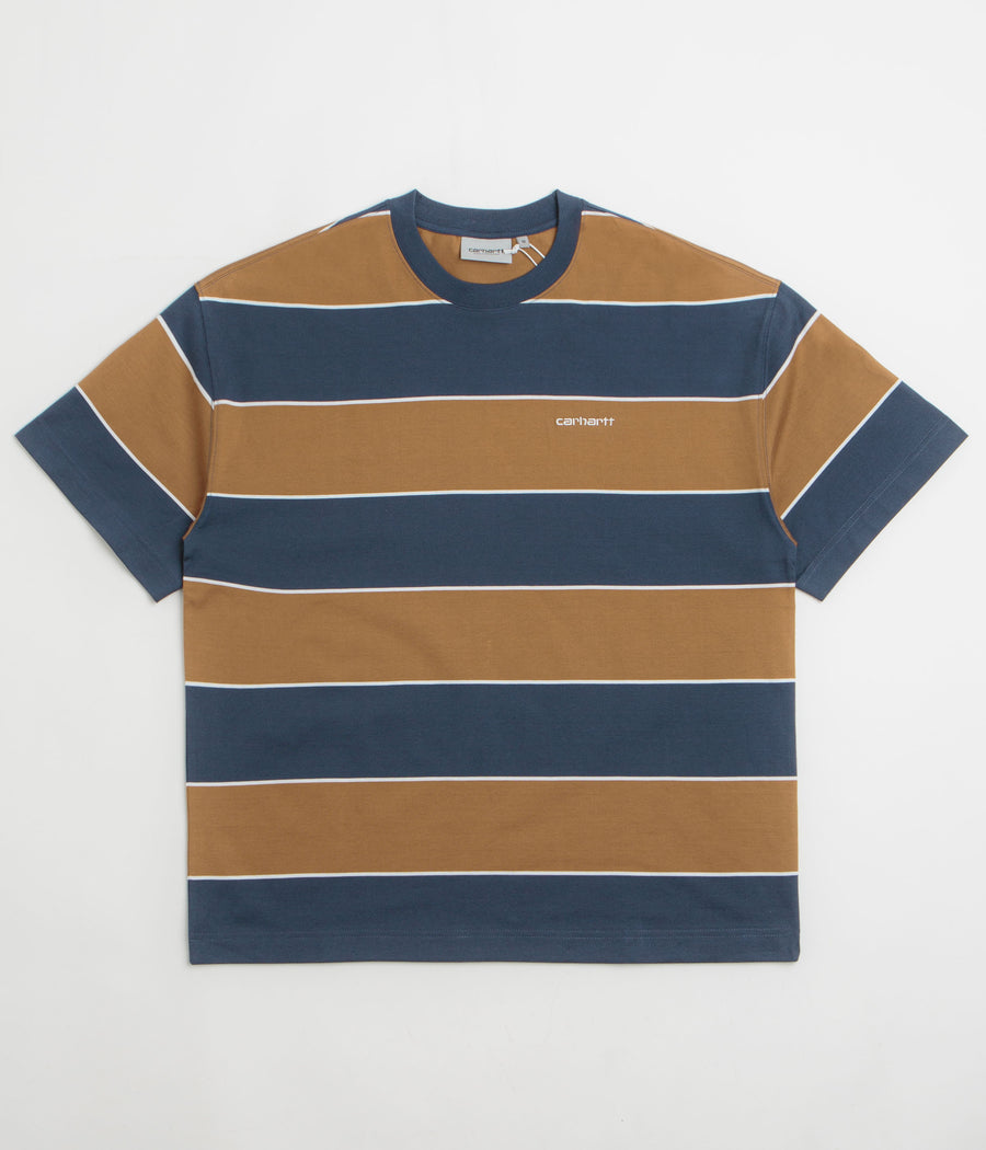 Carhartt Quinby T-Shirt in Quinby Stripe and Blue