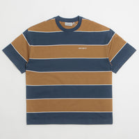 Carhartt Quinby T-Shirt in Quinby Stripe and Blue thumbnail