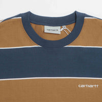 Carhartt Quinby T-Shirt in Quinby Stripe and Blue thumbnail