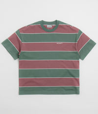 Carhartt Quinby T-Shirt in Quinby Stripe and Silver Pine