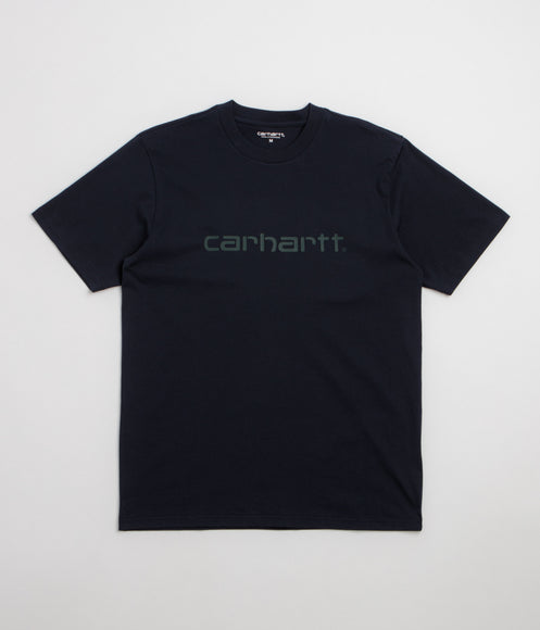 Carhartt Script T-Shirt - Dark Navy / Dark Scarab