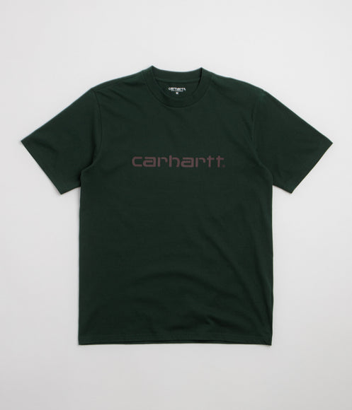 Carhartt Script T-Shirt - Dark Scarab / Palisander