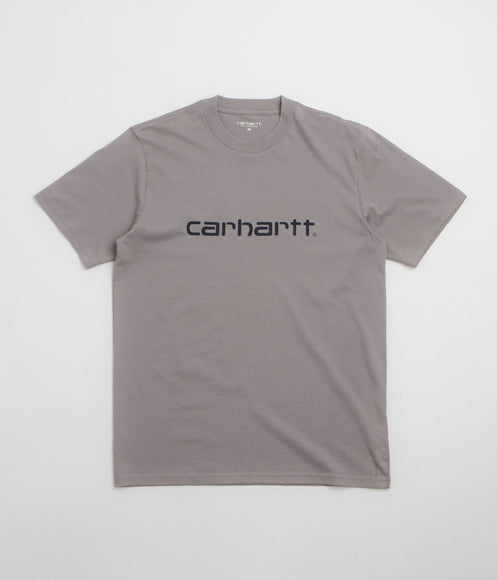 Carhartt Script T-Shirt - Shady Grey / Dark Navy