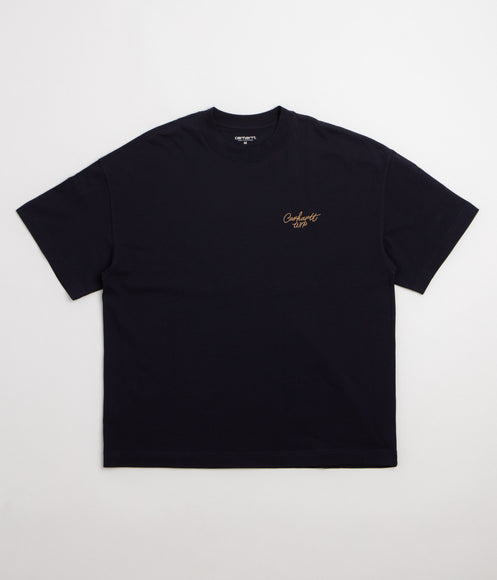 Carhartt Signature Script T-Shirt - Dark Navy / WIP Dusty Hamilton