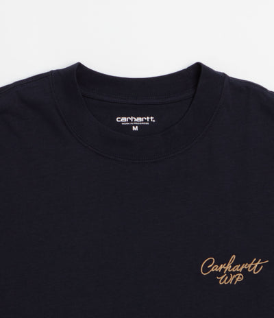 Carhartt Signature Script T-Shirt - Dark Navy / WIP Dusty Hamilton