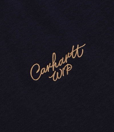 Carhartt Signature Script T-Shirt - Dark Navy / WIP Dusty Hamilton