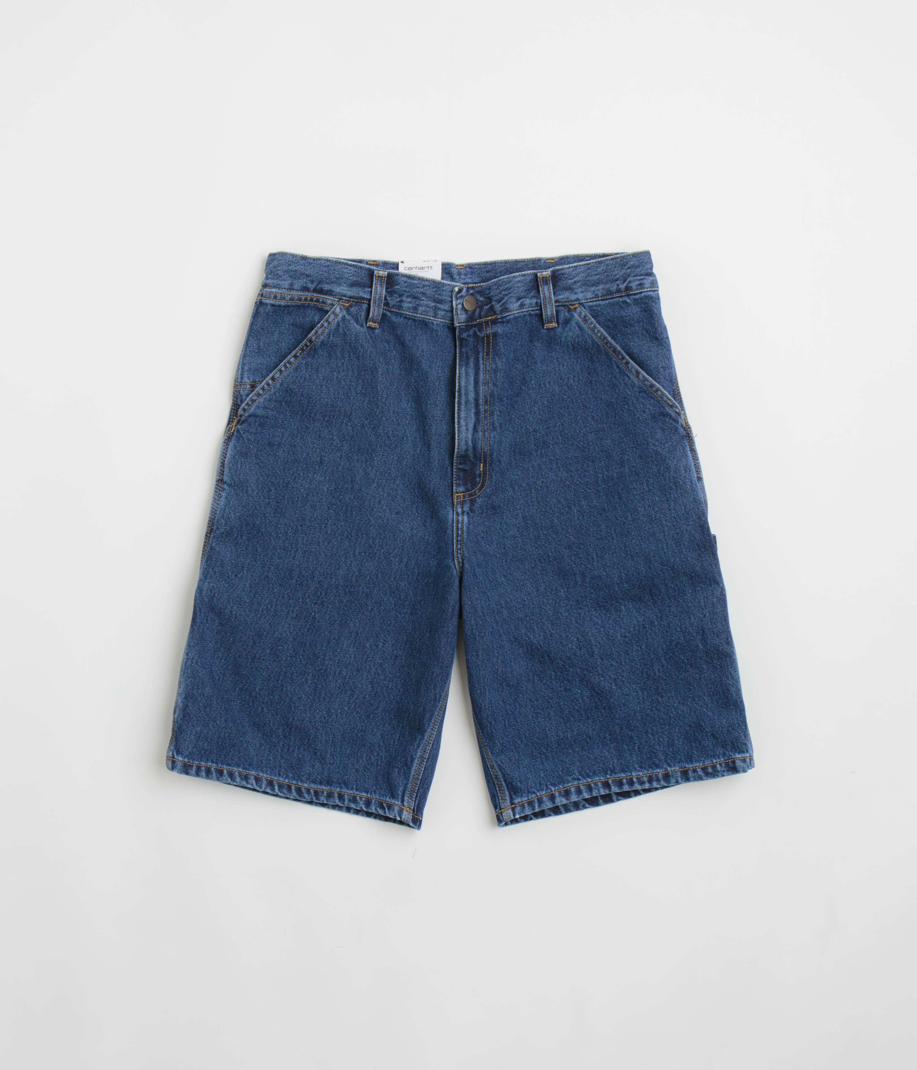 Carhartt Single Knee Shorts in Stone Washed Blue