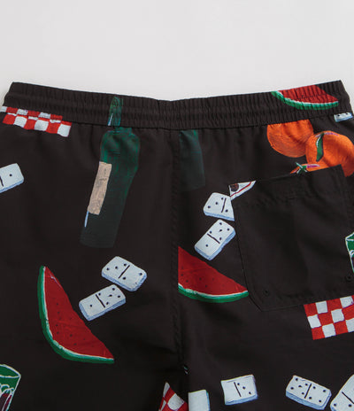 Carhartt Slater Swim Trunks in Isis Maria Dinner Print and Black