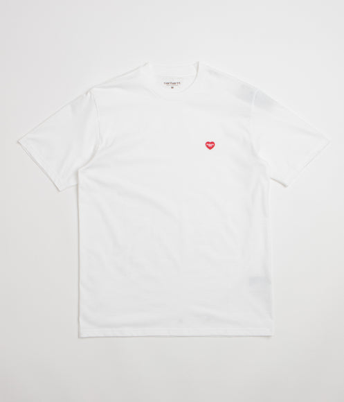 Carhartt Small Heart T-Shirt - White / Red