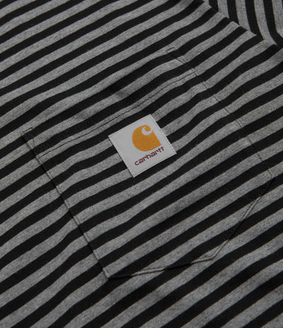 Carhartt Verner Pocket T-Shirt in Verner Stripe and Black / Dark Grey Heather