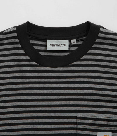 Carhartt Verner Pocket T-Shirt in Verner Stripe and Black / Dark Grey Heather