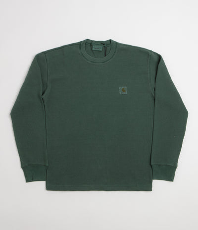Carhartt Vista Waffle Long Sleeve T-Shirt in Dark Scarab