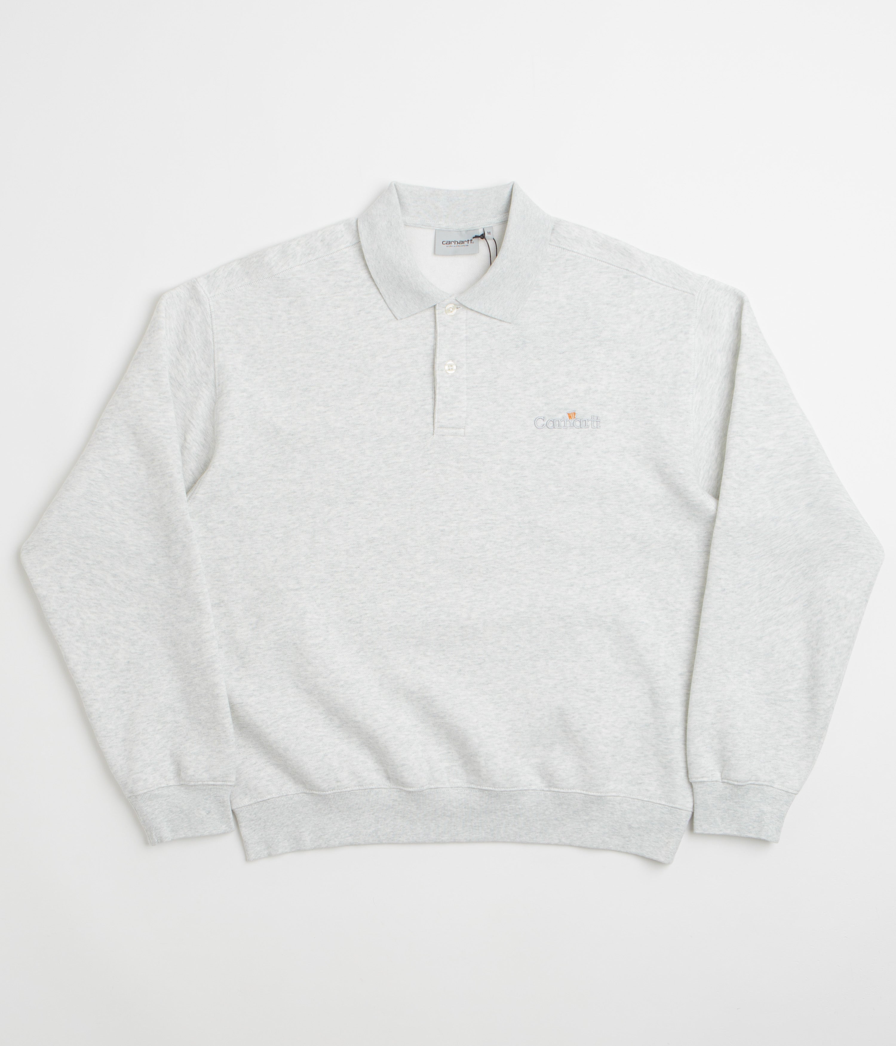 Carhartt WIP Label Polo Sweatshirt - Ash Heather