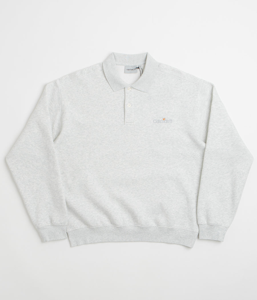 Carhartt WIP Label Polo Sweatshirt - Ash Heather