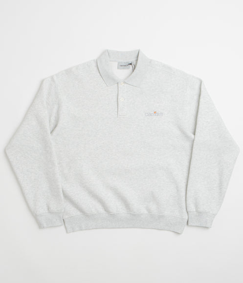 Carhartt WIP Label Polo Sweatshirt - Ash Heather