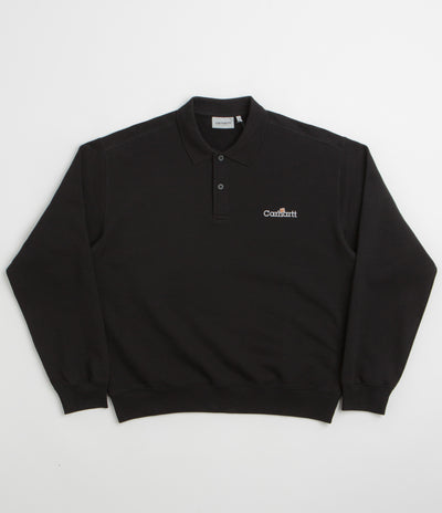 Carhartt WIP Label Polo Sweatshirt - Black