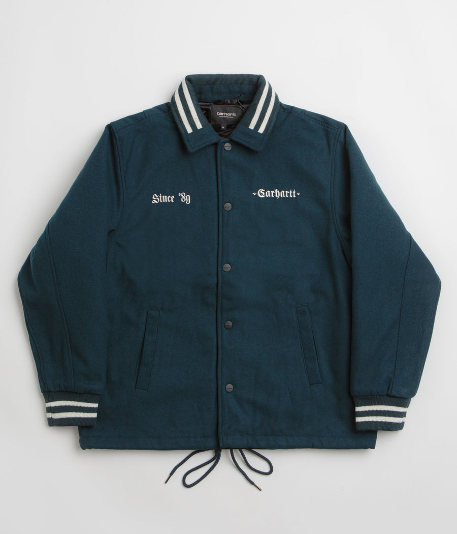 Carhartt Wool Coach Jacket in Deep Lagoon and Wax