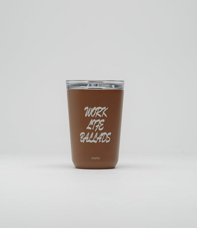 Carhartt x Kinto Work Varsity To Go Tumbler in Stainless Steel and Deep Hamilton Brown