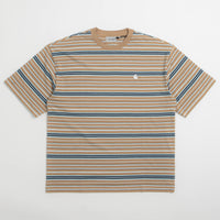 Carhartt Zane T-Shirt in Zane Stripe and Peanut thumbnail