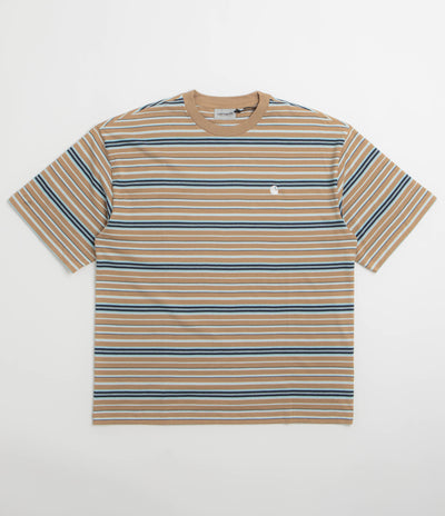 Carhartt Zane T-Shirt in Zane Stripe and Peanut
