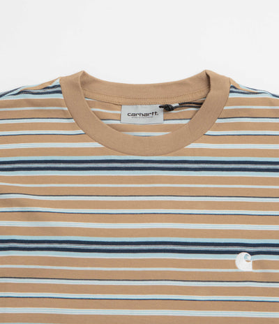 Carhartt Zane T-Shirt in Zane Stripe and Peanut