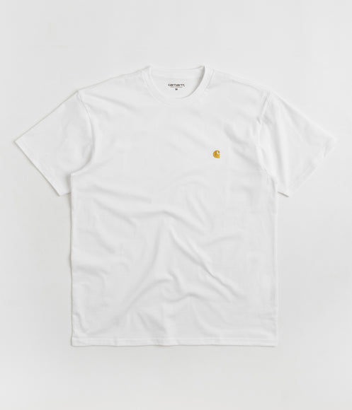 Carhartt Chase T-Shirt - White / Gold